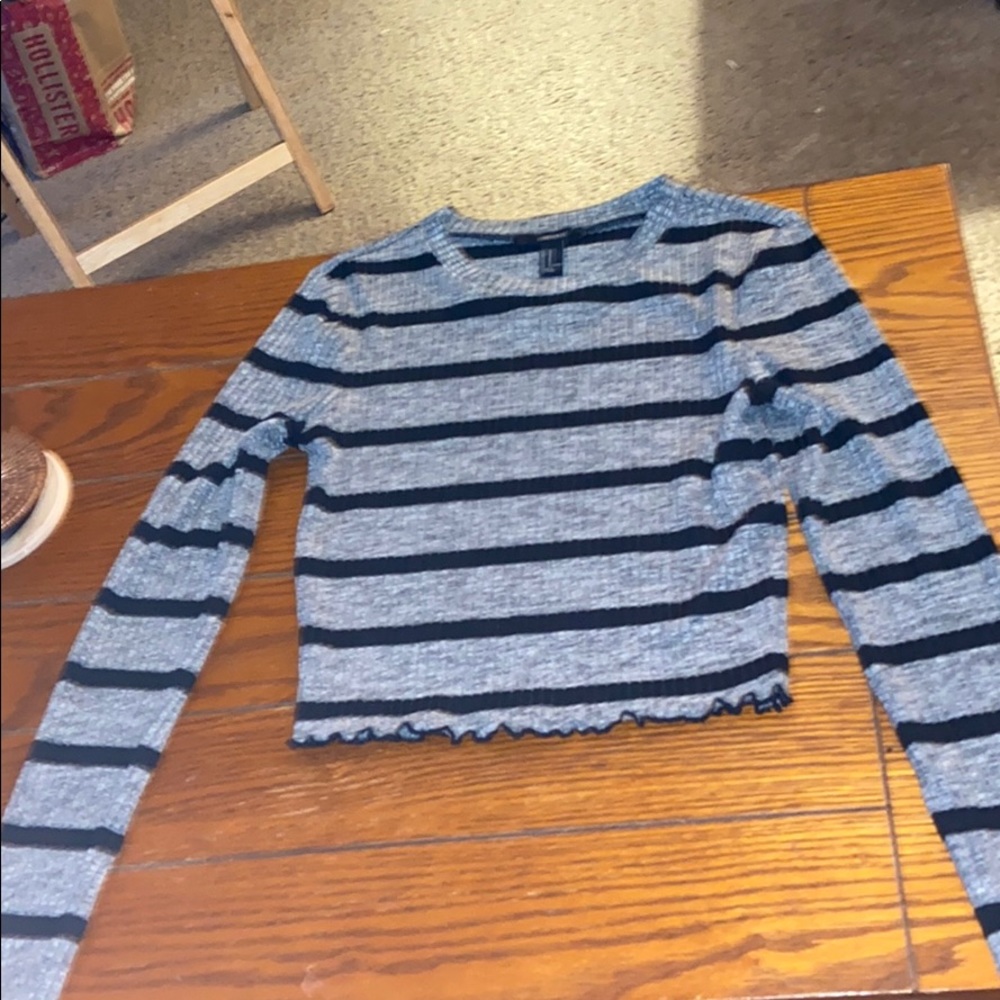 Striped cropped sweater